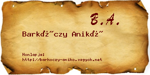 Barkóczy Anikó névjegykártya