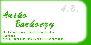 aniko barkoczy business card