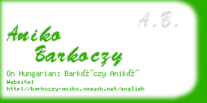 aniko barkoczy business card